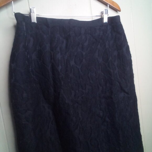 Ann Taylor Skirt 12 Textured Wool Blend Black - Picture 6 of 14